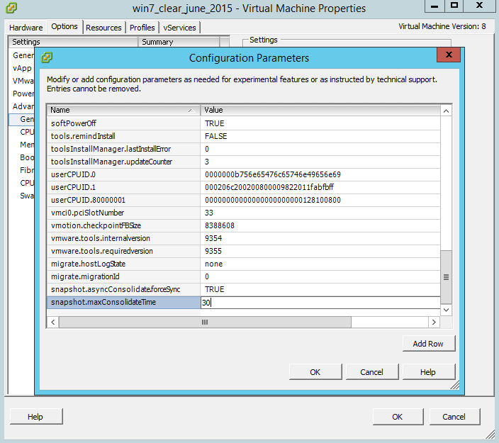 VMware Ошибка An error occurred while consolidating disks msg.snapshot