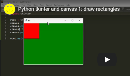 Python, tkinter, canvas 1: rectangles | python programming