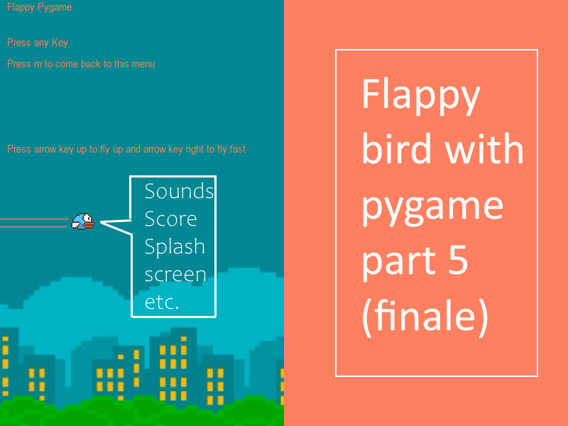 Pygame Flappy bird tutorial nr. 5 - Sounds and speed | python programming