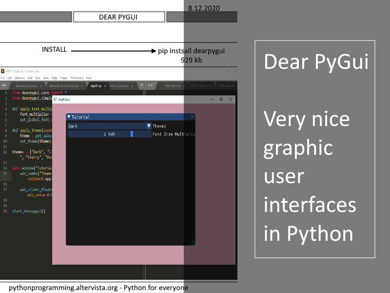 Dear PyGUI a tool to make Graphic Interfaces (GUI) with Python ...
