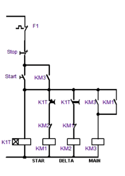 Control Circuit Of Fully Automatic Star Delta Starter Motor