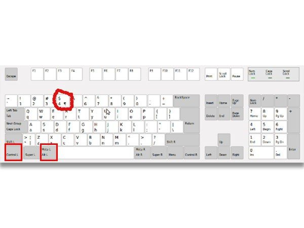 Then press alt + x. How To Type The Indian Rupee Symbol From A Keyboard In Windows 7 Quora