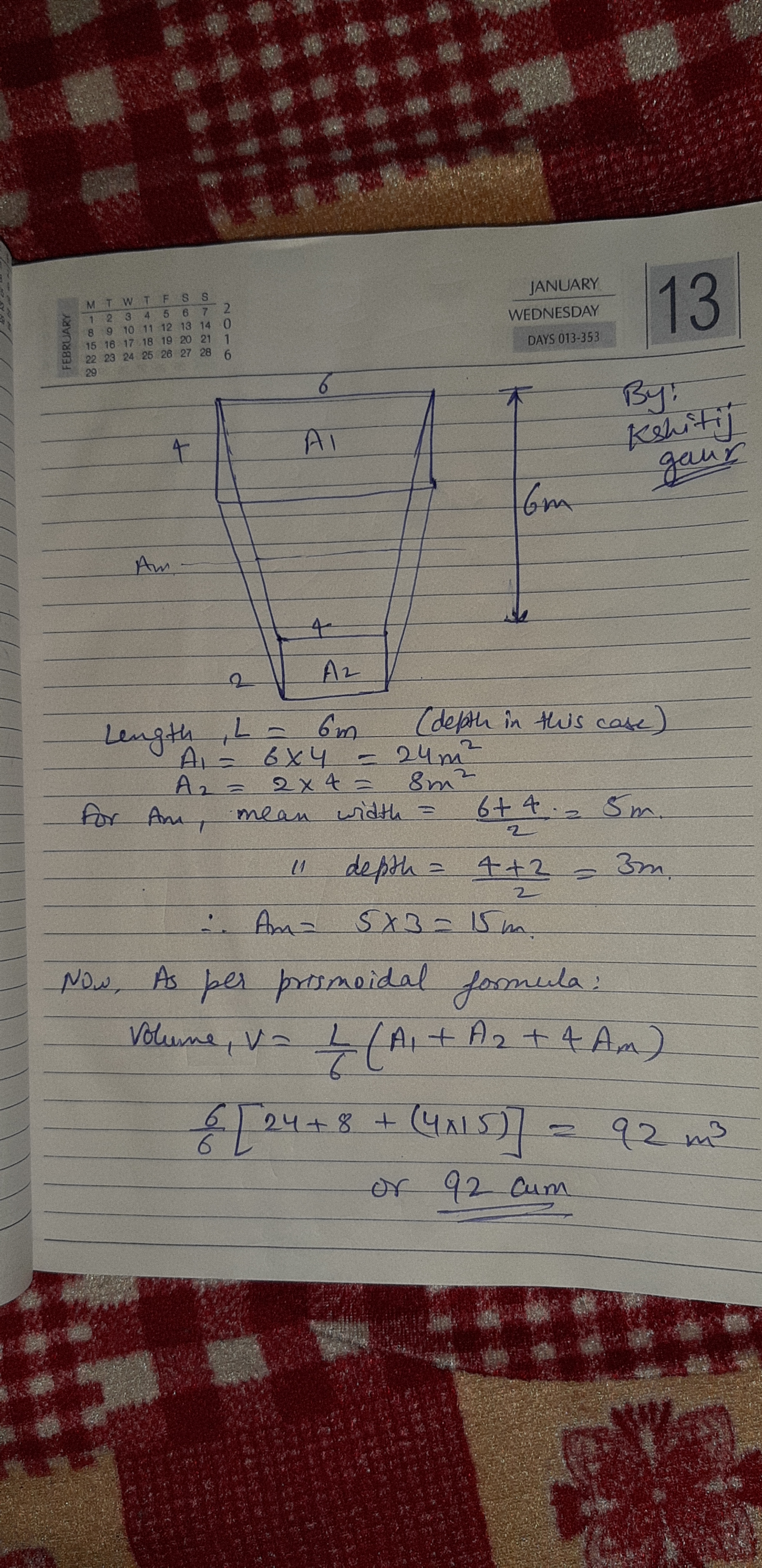 Berapa volume tangki dengan kedalaman 6m yang memiliki bagian atas  berbentuk persegi panjang dengan ukuran 6mx4m dan bagian bawahnya 4mx2m  (dihitung dengan menggunakan rumus prisma)? - Quora
