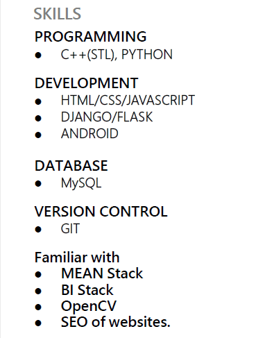 Citationsy › referencing guides › biodata mining. How Should I List My Programming Skills In A Resume Quora