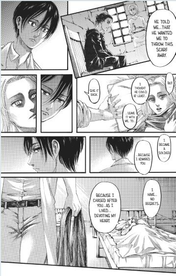 Apa makna dari tindakan Mikasa yang melepas syal pemberian Eren di komik  &lsquo;Attack on Titan&rsquo; bab 118? - Quora