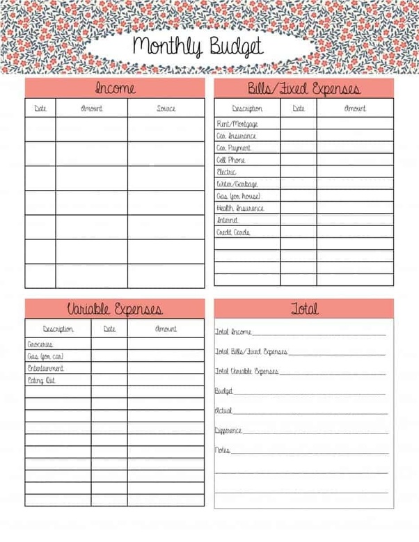 what are the best personal monthly budget templates quora