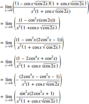 What is the limit of (1- cosx√cos2x) /x²? - Quora