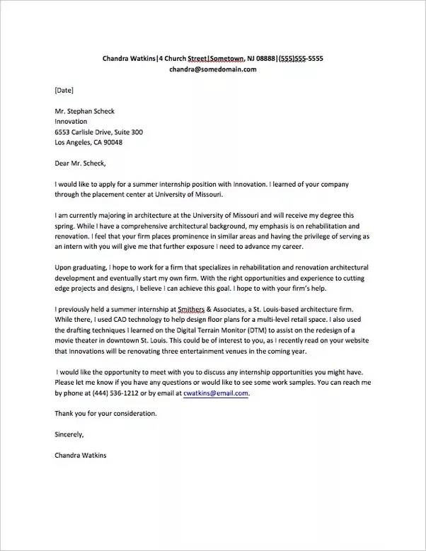 Sending an email to ask for an internship might seem intimidating, but it doesn't have to be! How to write a good letter asking for an internship - Quora