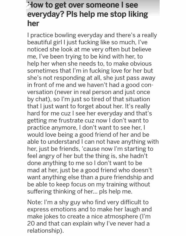 In my book how to get over anyone in few days i explained how making sure 100% that the relationship is over by either asking your old partner if its really over or by reminding yourself of that can be the first step … How to get over someone you love when you see them