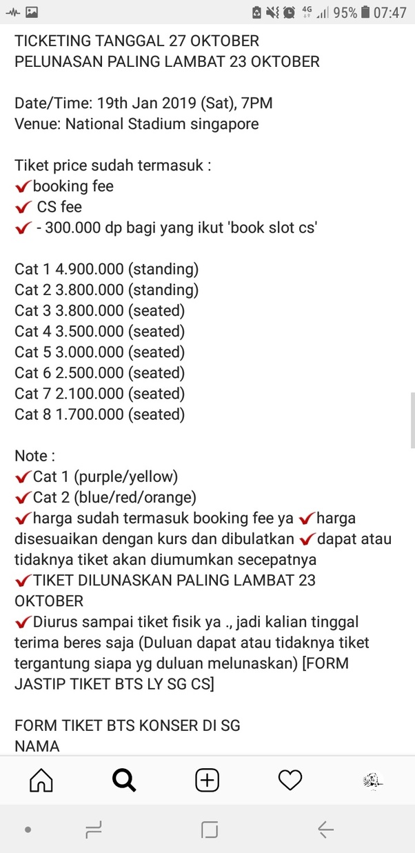 bts concert front row ticket price ketisyars
