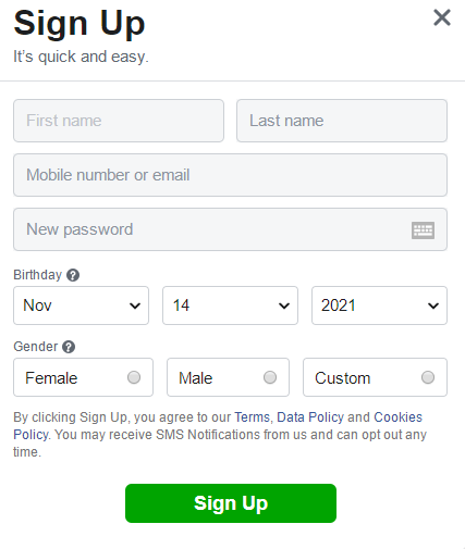 Mobile number or email address. How To Create A New Account On Facebook Quora