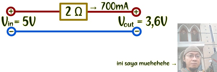 Bagaimana cara menurunkan tegangan listrik dari 5 volt ke 3.6 volt? Apakah  dengan resistor? Jika ya, bagaimana caranya? - Quora