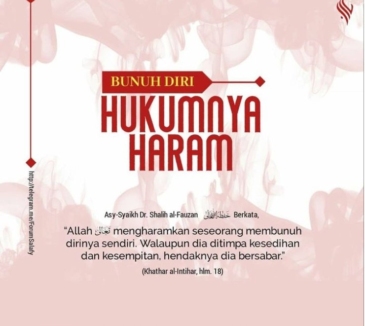 Bunuh diri itu buruk. Dalam islam dijelaskan bahwa Lauhul mahfuz adalah  kitab tempat Allah menuliskan segala catatan kejadian di alam semesta  termasuk takdir manusia. Jika seseorang meninggal karena bunuh diri, apakah  itu