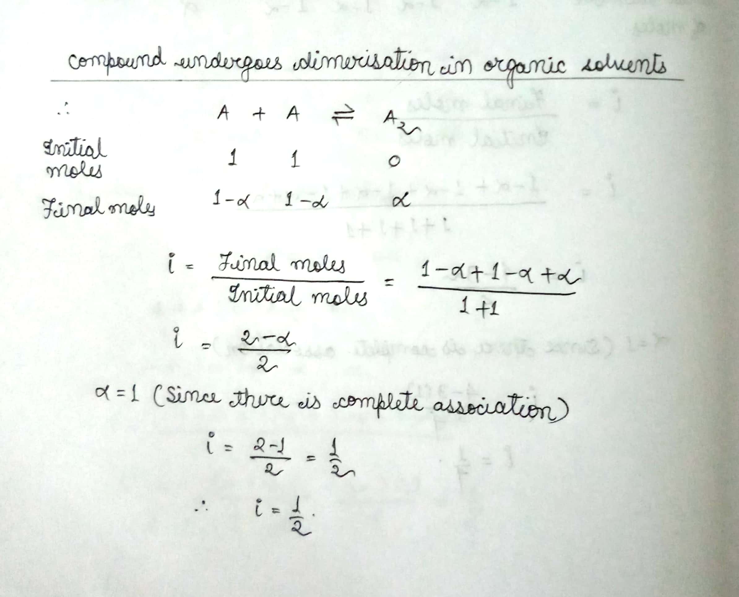 Apa faktor Vant Hoff, dan dapatkah Anda memberikan turunan dari rumus  asosiasi dan disosiasi dalam solusi? - Quora