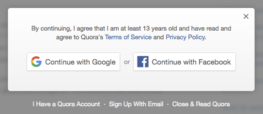Jan 26, 2020 · open the menu and tap on your avatar. Why Does Quora Make Me Log In With Google Or Facebook And Does Not Give The Option Of Logging In With My Quora Account Quora