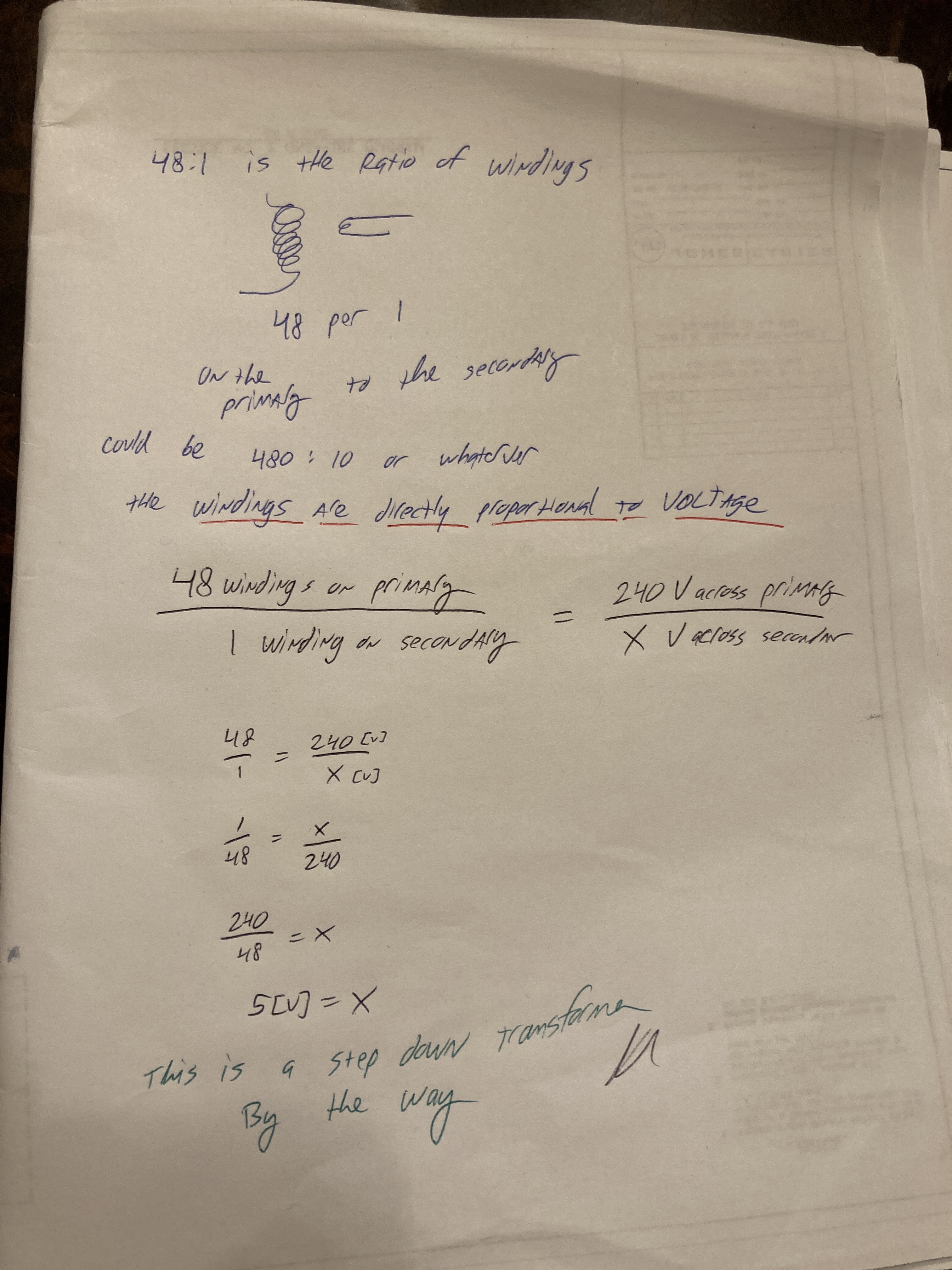 Jika perbandingan lilitan primer dan sekunder pada transformator adalah  48:1, berapa tegangan yang akan diperoleh pada sekunder jika 240V AC  disuplai ke primer? - Quora