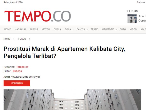 Apa sisi gelap tinggal di komplek apartemen Kalibata City? - Quora