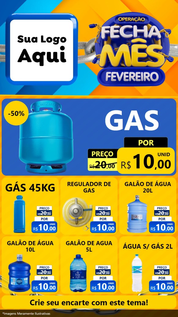 Modelo de Rede Social para Stories com o tema Operação Fecha Mês Fevereiro para Água e gás