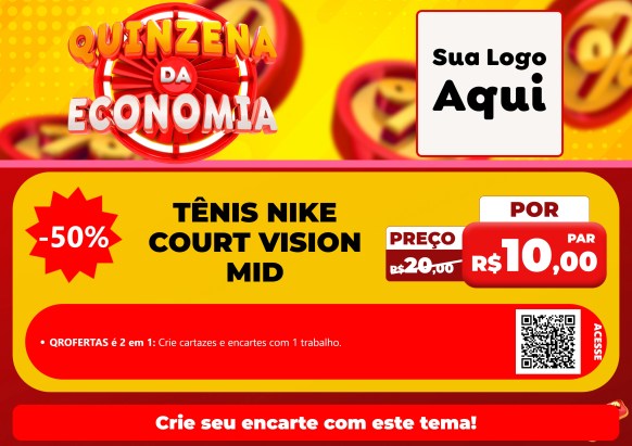 Modelo de Cartaz para Cartaz A4 Horizontal com o tema Quinzena Da Economia para Calçados