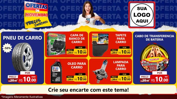 Modelo de TV para TV Horizontal com o tema Ofertas de Novembro - Preços Incríveis para Auto peças