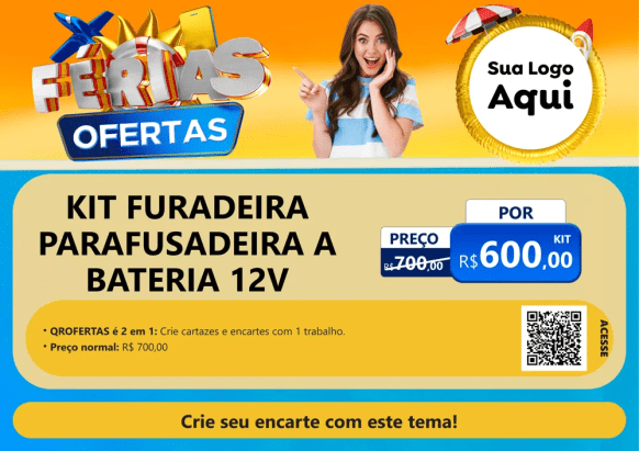 Modelo de Cartaz para Cartaz A4 Horizontal com o tema Ofertas - Férias para Maquinas e Ferramentas