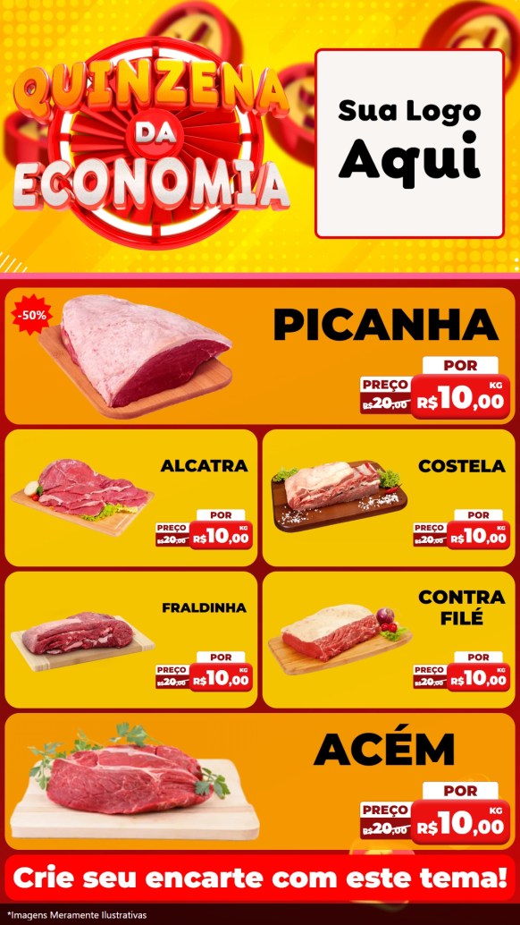 Modelo de TV para TV Vertical com o tema Quinzena Da Economia para Açougue
