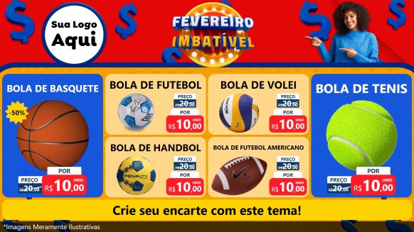 Modelo de TV para TV Horizontal com o tema Fevereiro Imbatível para Artigos Esportivos