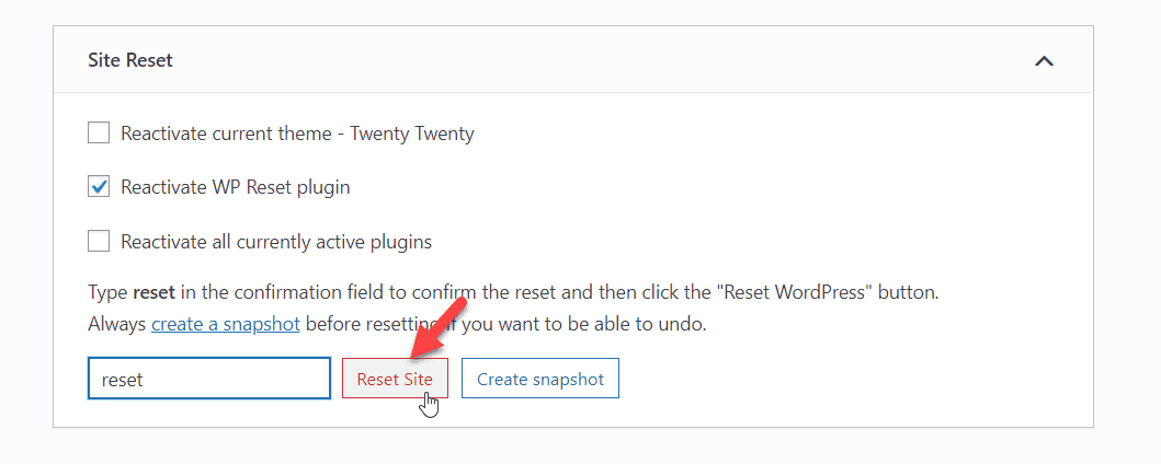 Reset your wordpress site using the plugin. How To Reset Wordpress To Default 5 Methods Quadlayers
