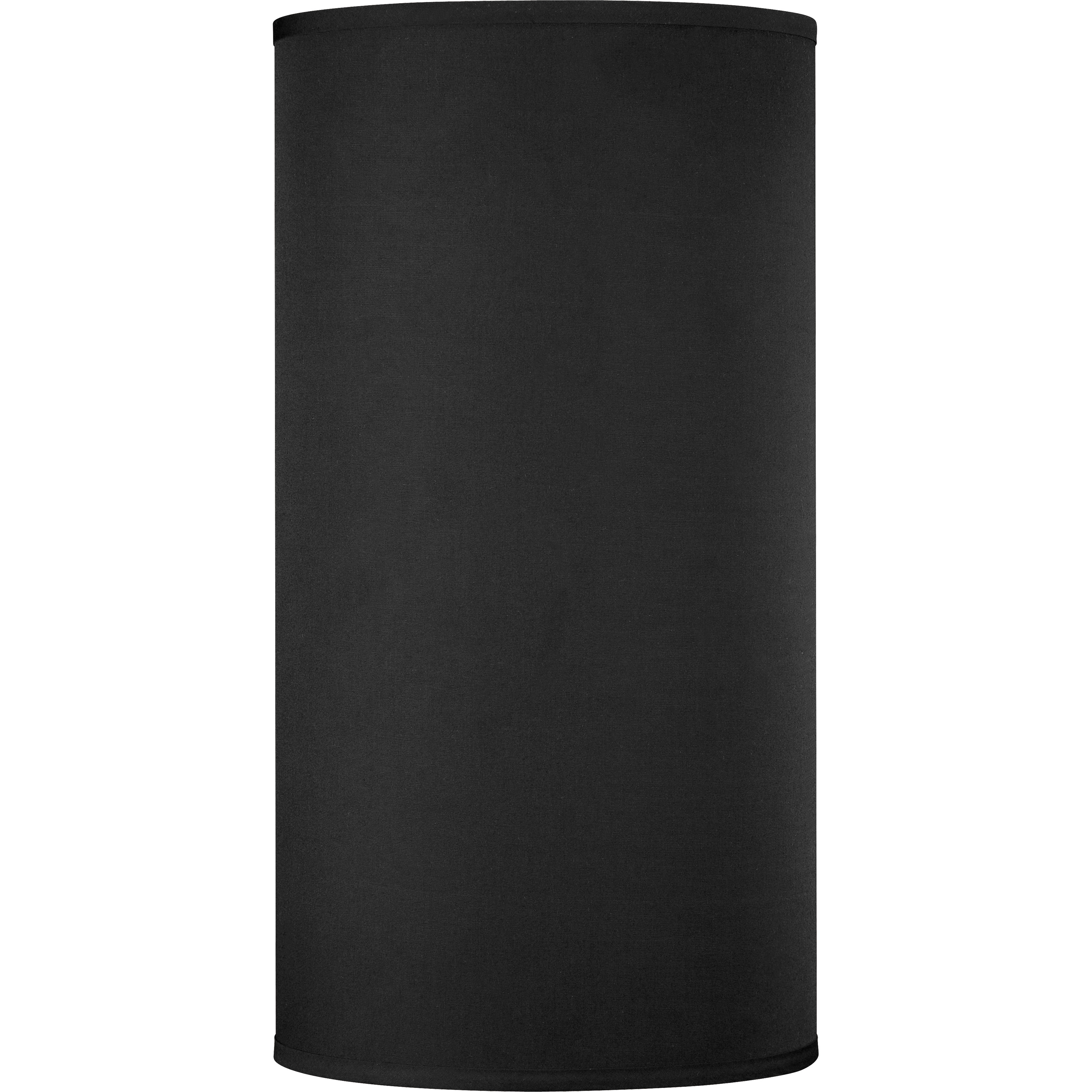 0027-5; Black Fabric Cylinder Shade, 10"W x 20"H - QuantaLight