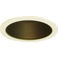 8016-5, 6" Black Metal Baffle Trim, with White flange, 75W PAR30/R30 - QuantaLight