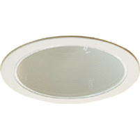 8016-6, 6" White Metal Baffle Trim, with White flange, 75W PAR30/R30 - QuantaLight