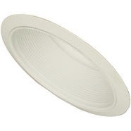 8017-6, 6" White Stepped Baffle Trim, White flange, for sloped ceilings - QuantaLight