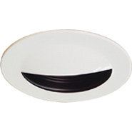 8405-5, 4" Black Baffle Wall Wash Trim, White flange - QuantaLight