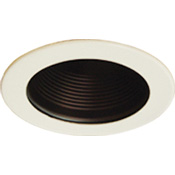 8430-5, 4" Black Baffle Trim, White flange - QuantaLight