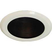 8508-5, 5" Black Air-Tight Cone Baffle Trim, with White Flange - QuantaLight