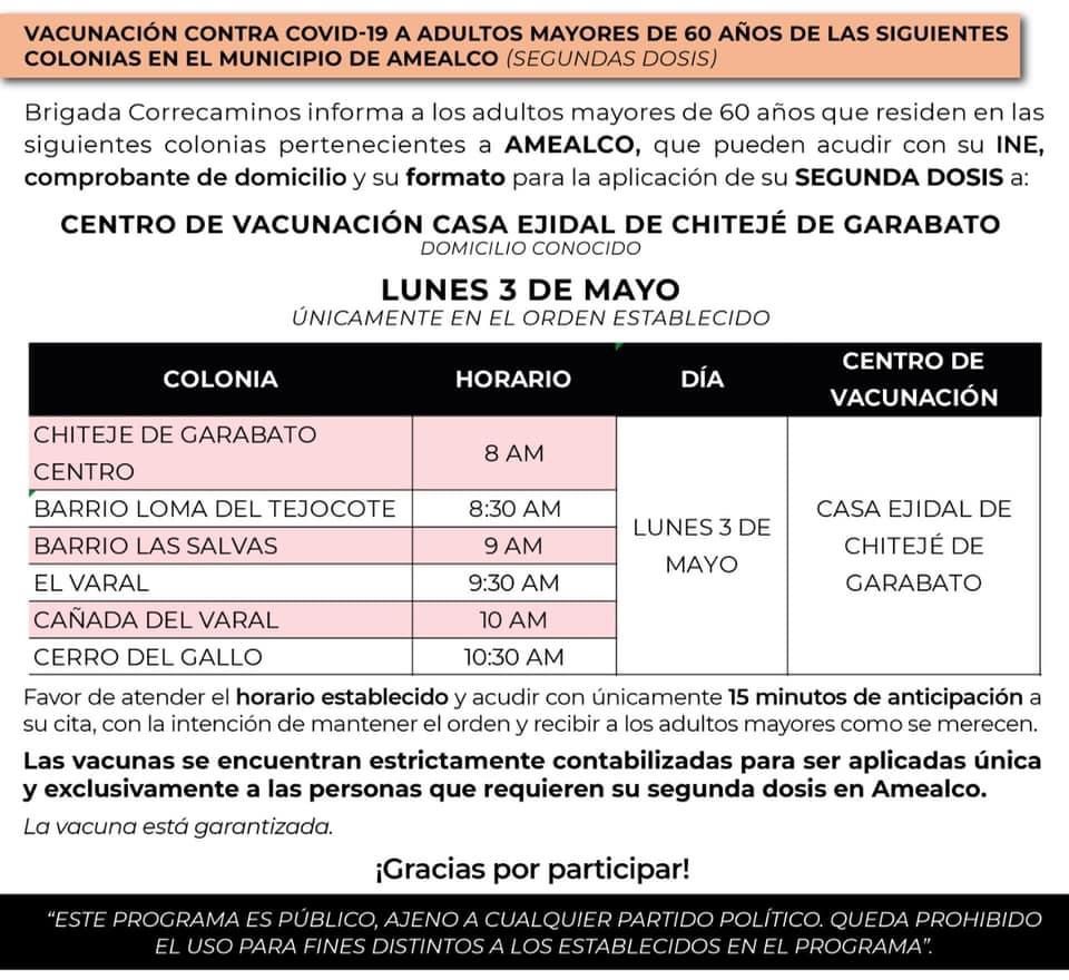 Pinal, Jalpan y Amealco arrancarán segunda dosis de COVID Pinal, Jalpan y Amealco arrancarán segunda dosis de COVID