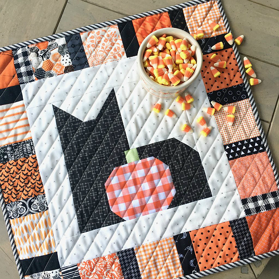 Witch and moon & ghost quilt blocks Use One Block Or More For A Halloween Cat Quilt Quilting Digest