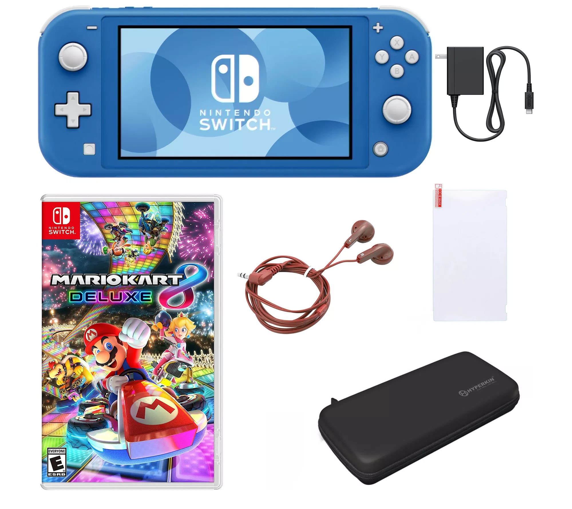 nintendo switch lite with mario kart 8 deluxe accessories qvc com