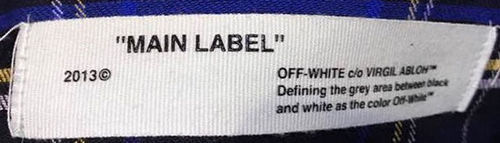 正品Off-White格子襯衫領標
