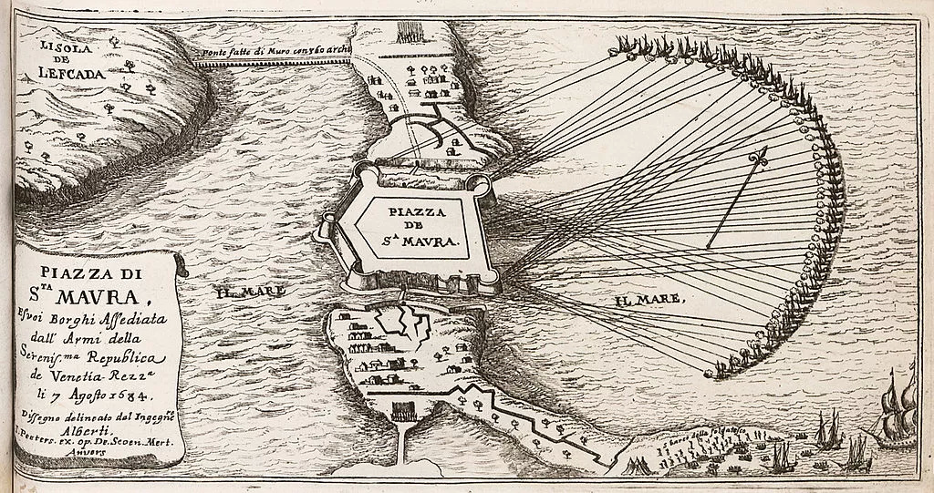 正在圍攻威尼斯要塞的奧斯曼艦隊