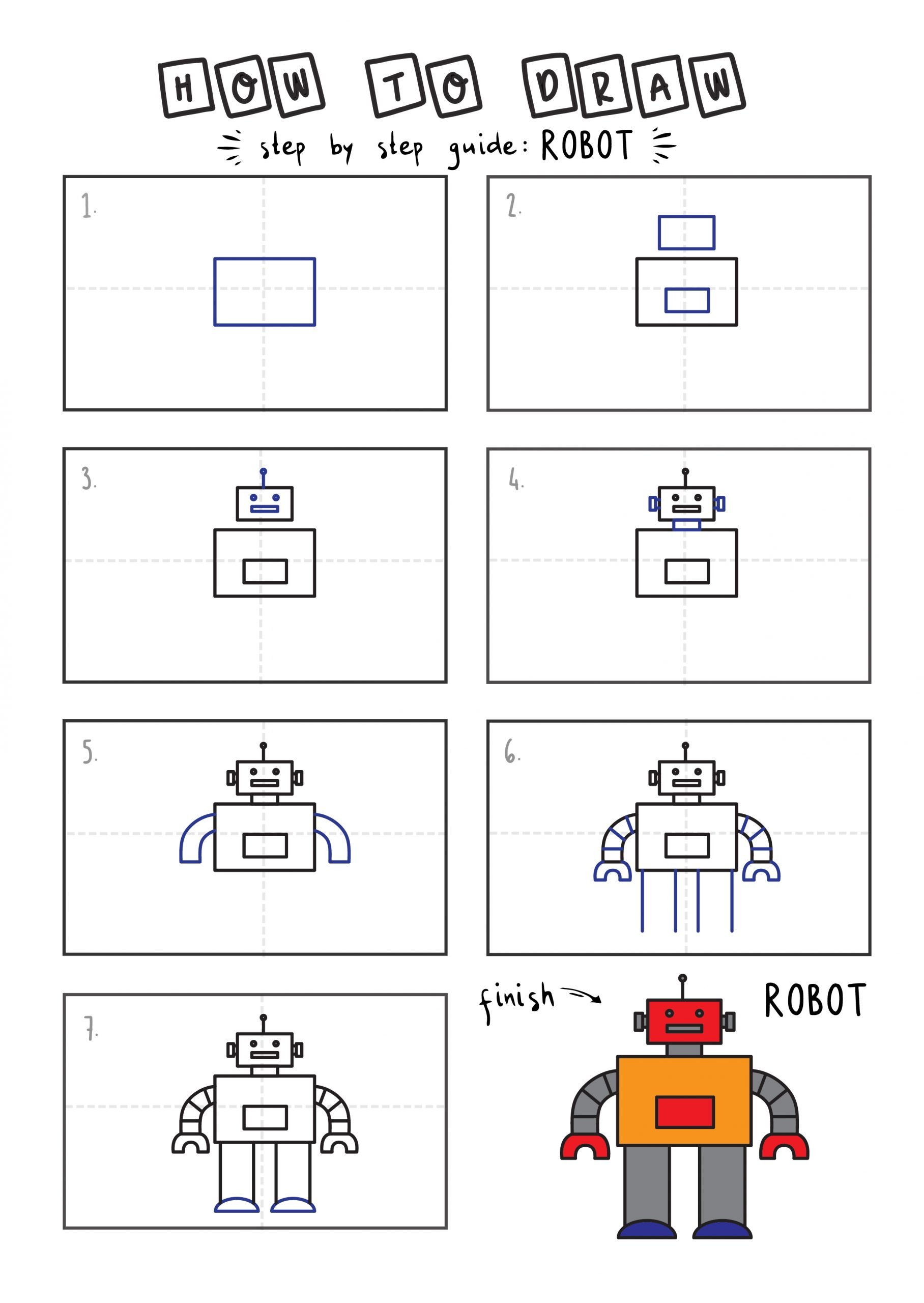 Up to date code and instructions are kept on the github page. How To Draw A Cool Robot Toy Easy Step By Step For Kids Rainbow Printables