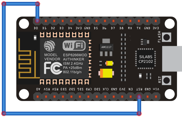 ESP8266 NodeMCU GPIO16到RST（深度睡眠）