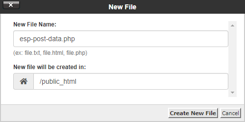 Create esp post data PHP file