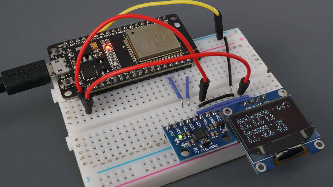 Esp32 mpu6050 module accelerometer gyroscope temperature sensor arduino
