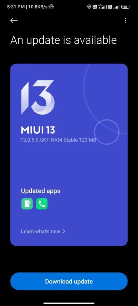 تحديث MIUI 13