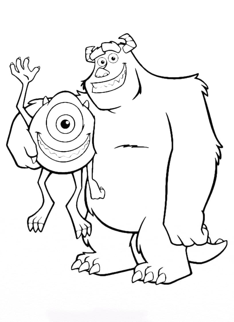 Tune in each episode to see what kinds of vehicles take a trip through carl's fantastic car wash! Monster Inc Coloring Pages Mike Sally And Other Monsters