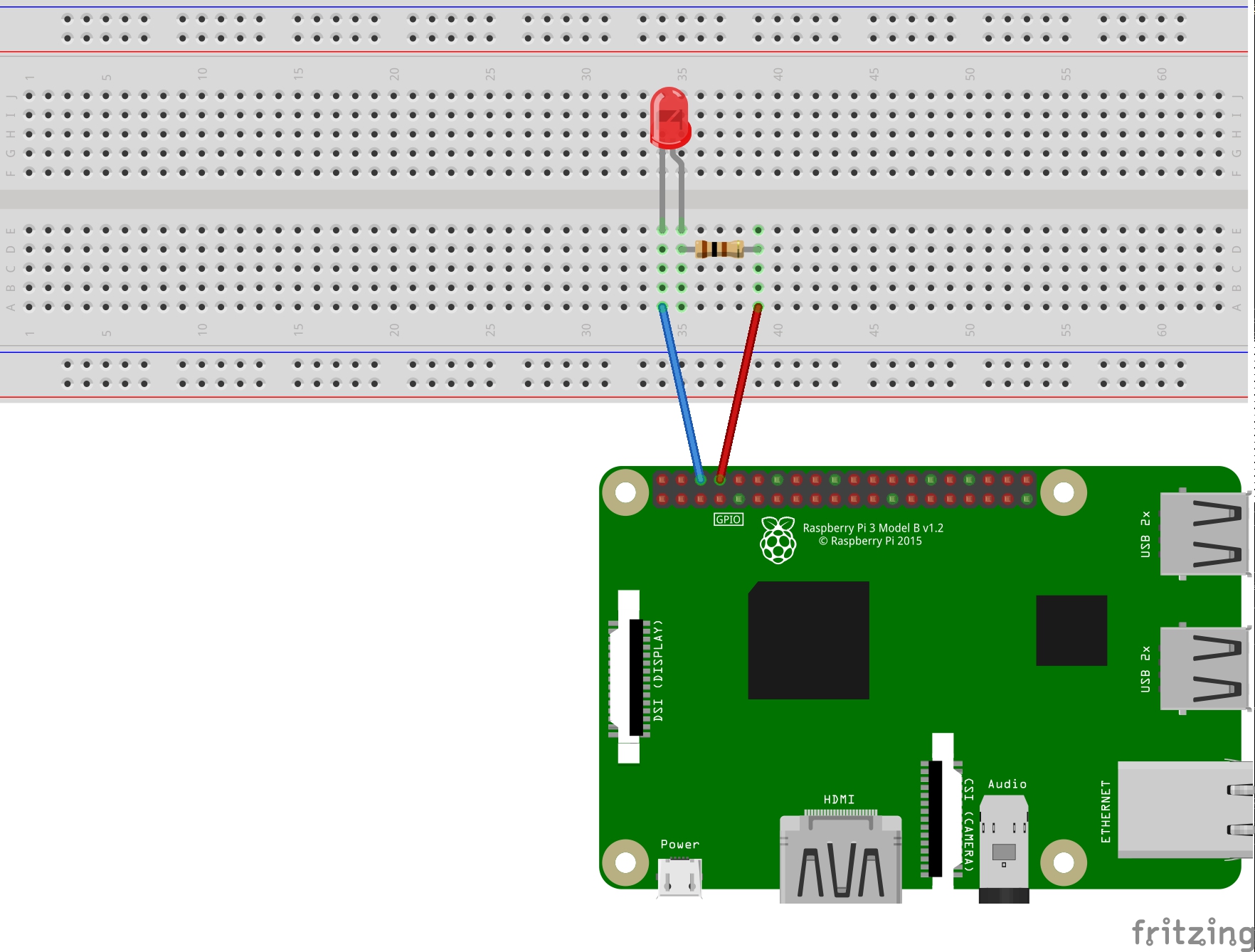 Figure 2 shows the circuit diagram taken from the . Making A Led Blink Using The Raspberry Pi And Python Raspberry Pi Hq