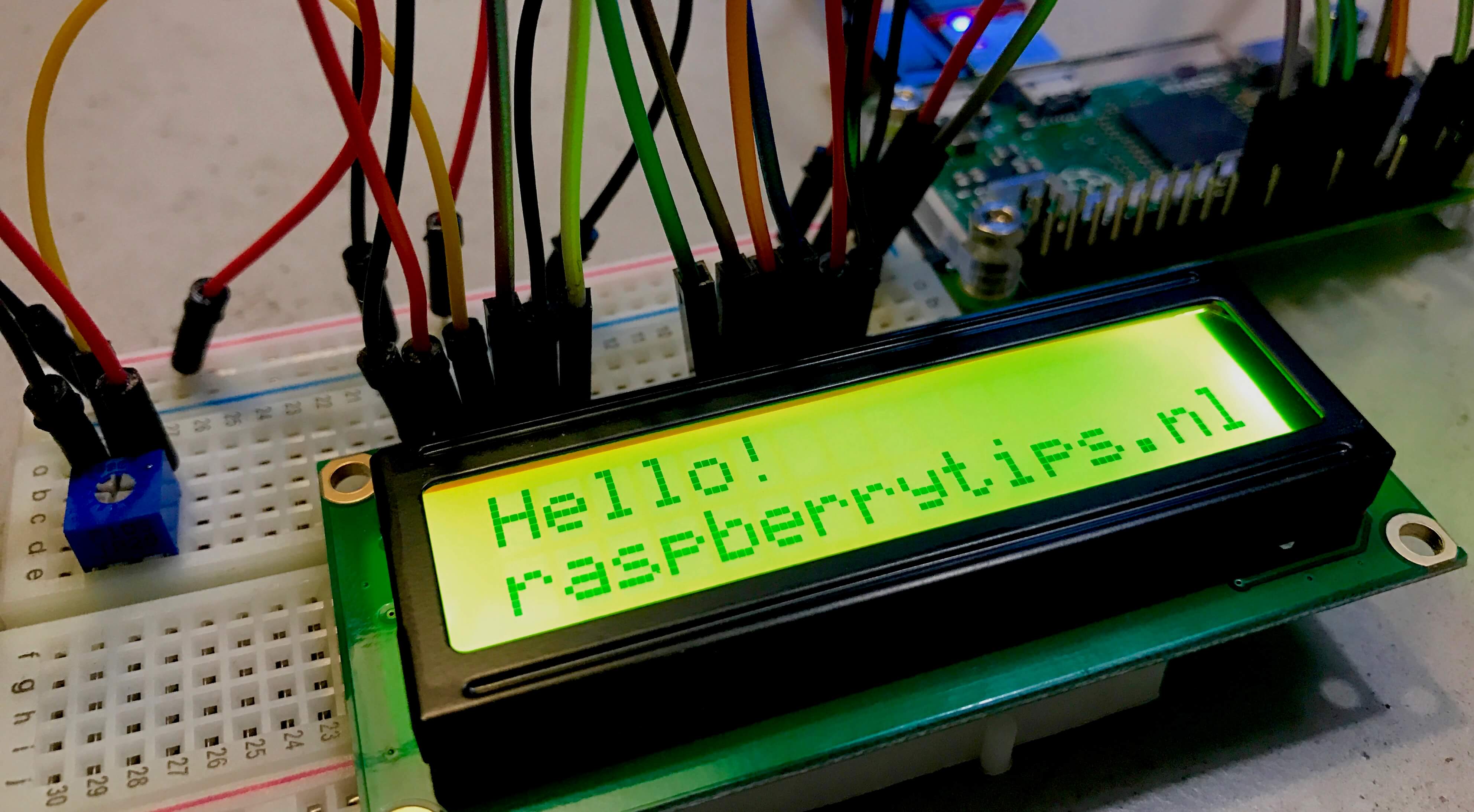 Raspberry Pi 16×2 LCD display aansluiten via GPIO
