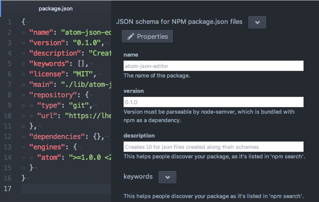 Atom Json Editor