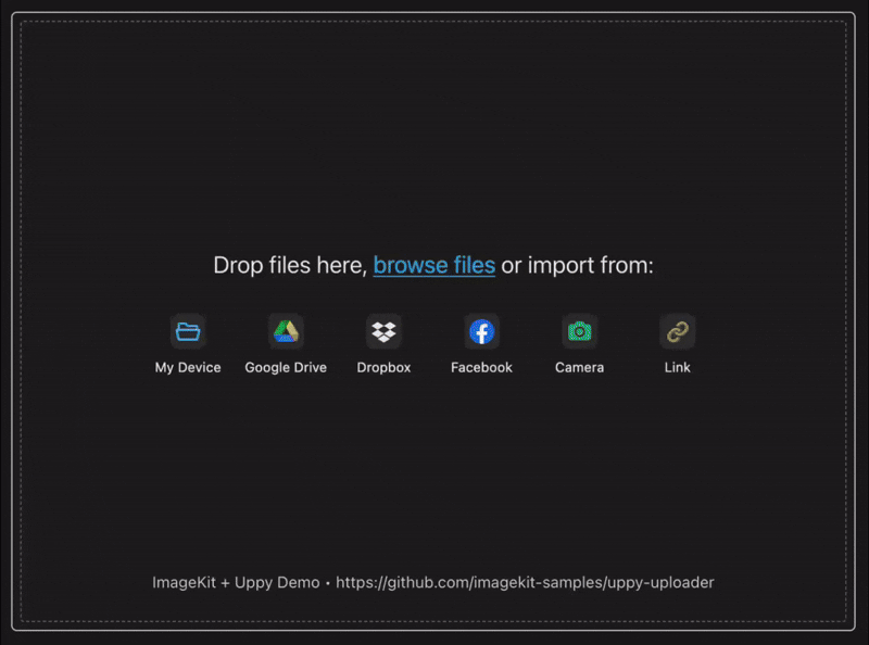 It's a side project that i worked on for . Uppy Upload Widget Plain Js Imagekit Io Docs